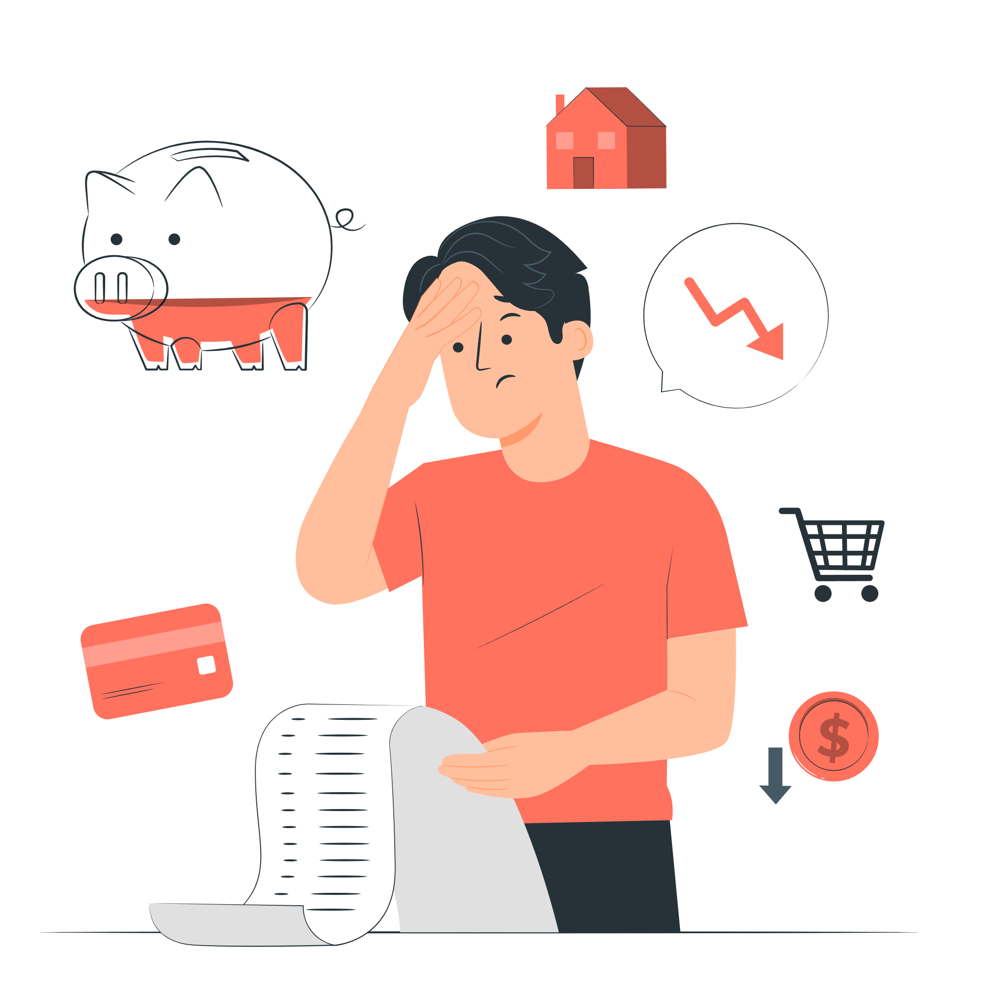 Money Stress Illustration